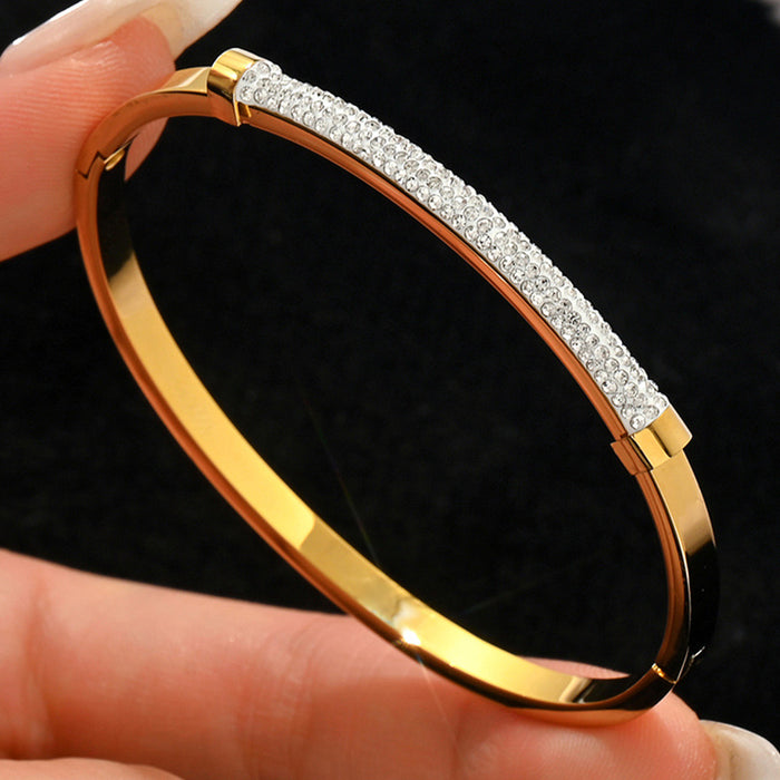 Wholesale Trendy Titanium Steel Full Rhinestone Starry Sky Bracelet Fashion Jewelry Accessory