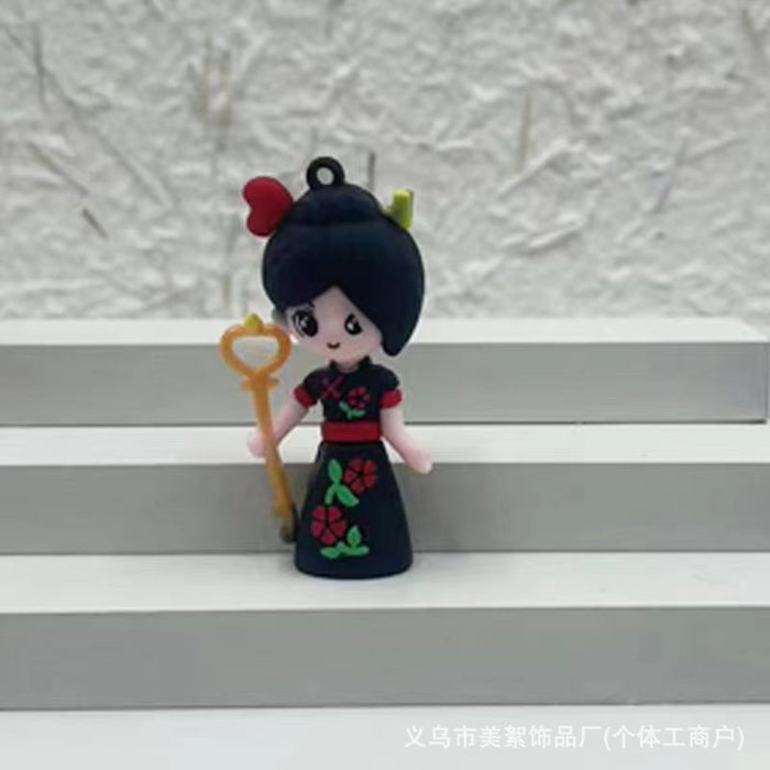 Wholesale Soft plastic three-dimensional doll pendant keychain