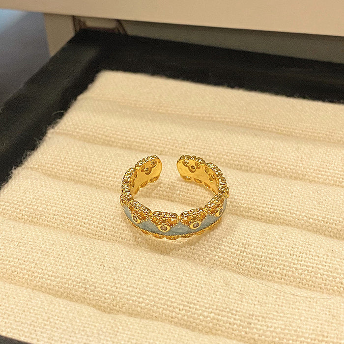 Wholesale Light Luxury Versatile Exquisite Drip Oil Ring Open Ring