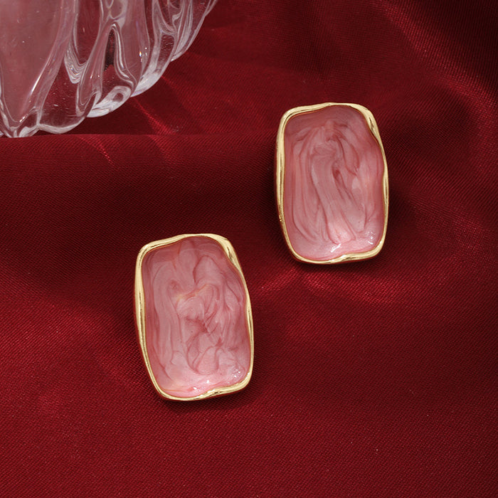 Wholesale New pearl block earrings with exaggerated personality and silver needle earrings wholesale versatile