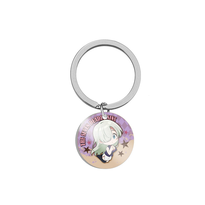 Wholesale Color Printing Stainless Steel Keychain JDC-KC-HuanYu034