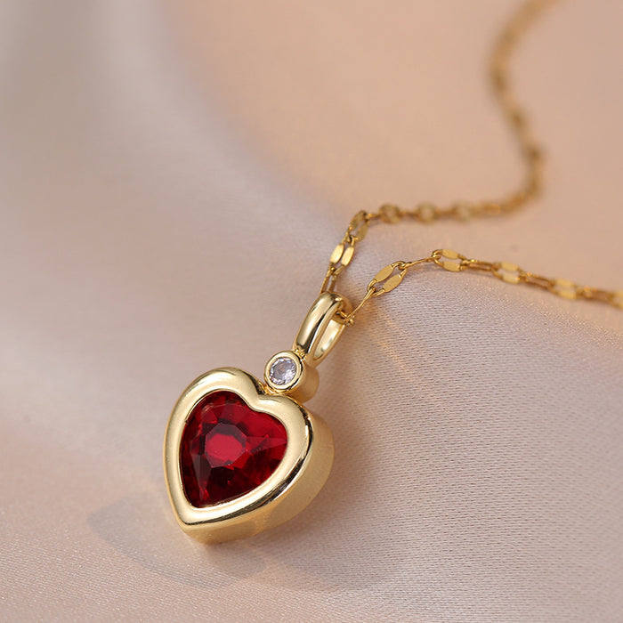 Wholesale One necklace with six diamonds can be replaced with a simple retro niche titanium steel necklace