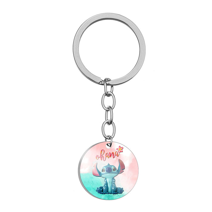 Wholesale Cartoon Color Printing Stainless Steel Keychain JDC-KC-HuanYu029