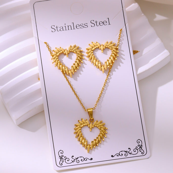Wholesale RetroEarrings Necklace Stainless Steel Gold-Plated Jewelry