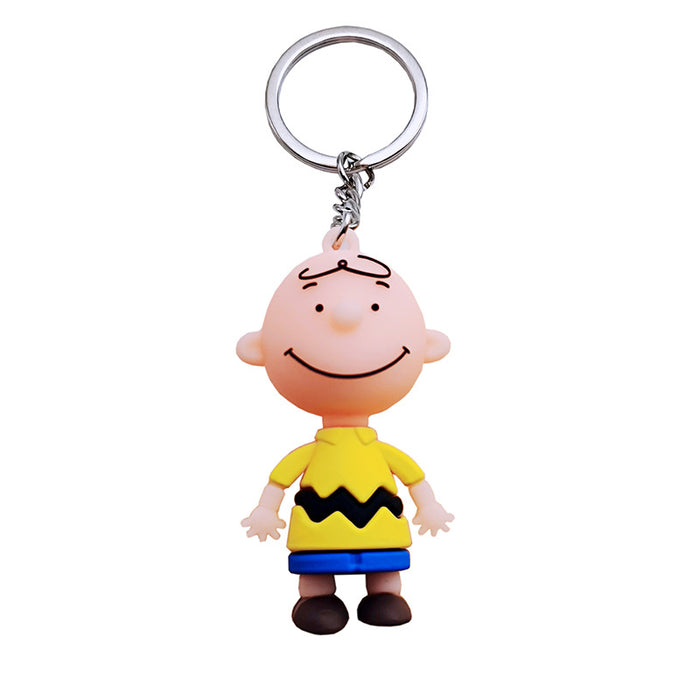 Wholesale  Cartoon Keychain Cute Soft Rubber Doll Car Key Chain Couple Bag Pendant