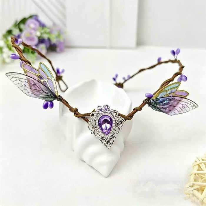 Wholesale Gothic  Headband With n And Retro Elf Forehead Pendant Metal Handmade Hair Accessory