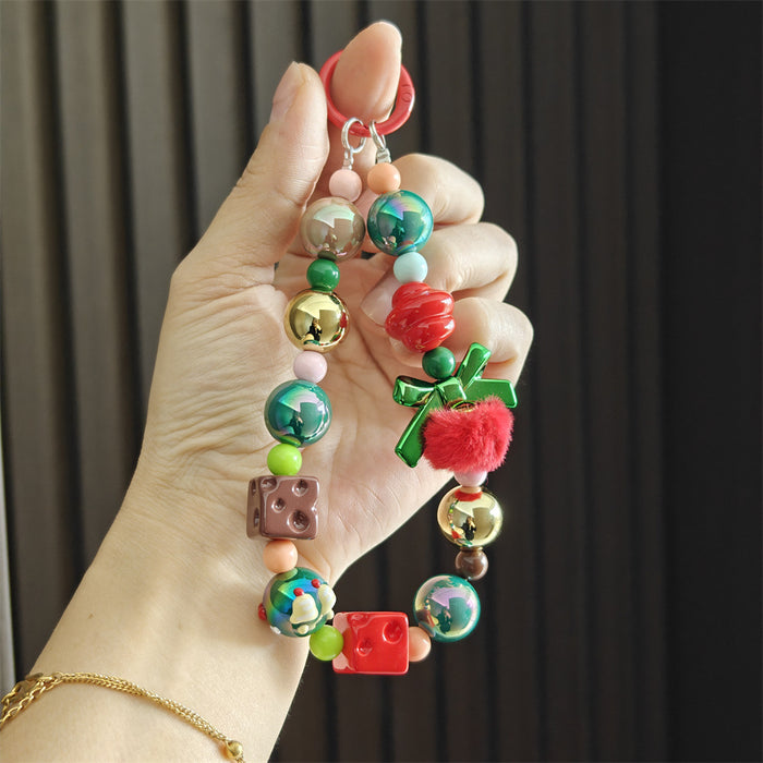 Wholesale Christmas series cartoon beaded keychains