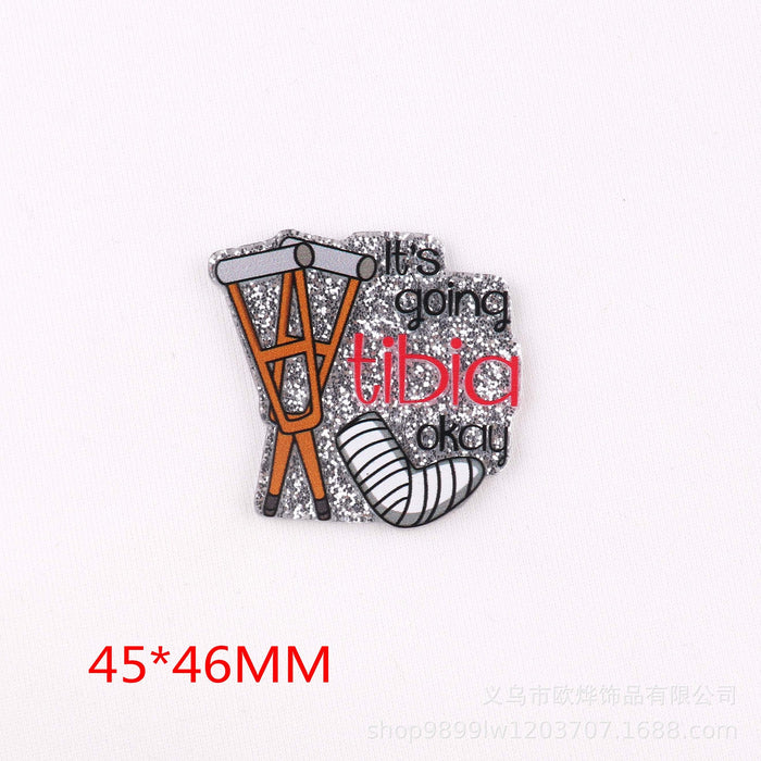 Wholesale Cartoon Letter Acrylic Pin DIY Patch Accessories JDC-FK-OuYie013