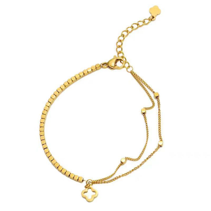 Wholesale Summer Simple Silver  Bracelet Style Light Luxury Niche Titanium Steel Anklet