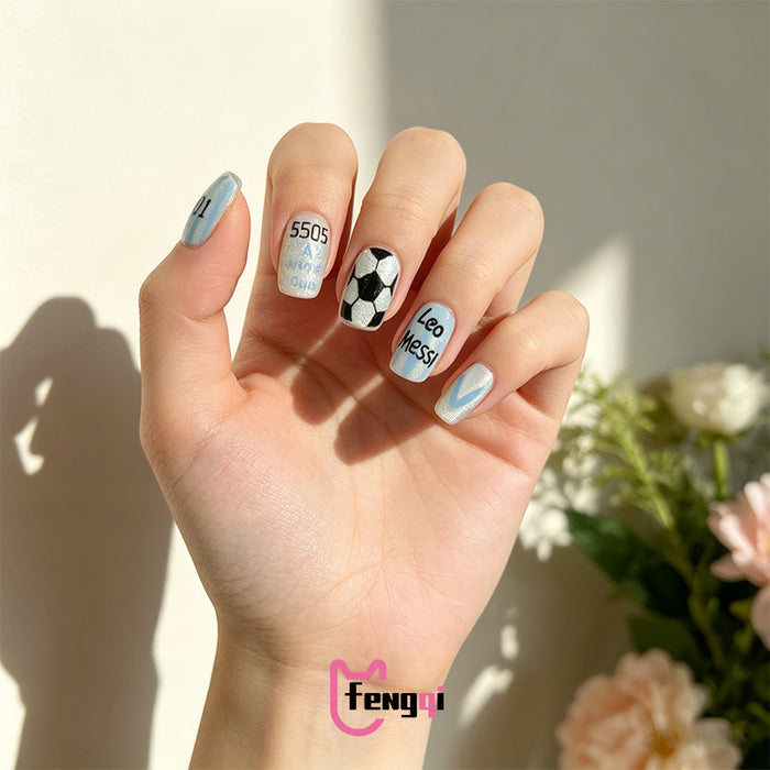 Wholesale 3pcs World Cup Stylish European American Fake Nails Party Nail Art Accessory