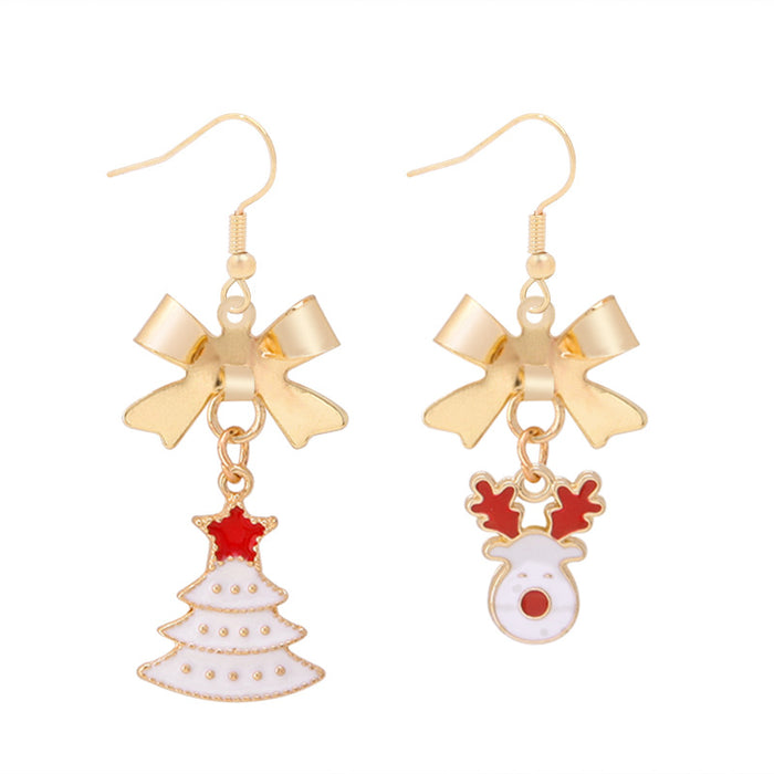 Wholesale 3pcs Alloy Diamond Color Bell Snowflake Christmas Tree Earrings JDC-ES-BinL015