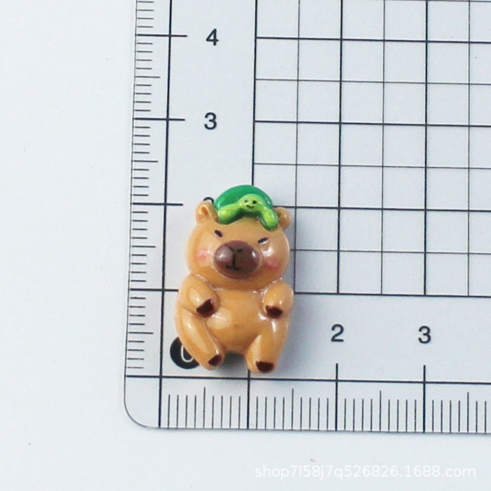 Wholesale Cartoon Capybara Material Trinkets Cream Glue Accessories Handmade Capibara Resin Accessories Patch Hairpin