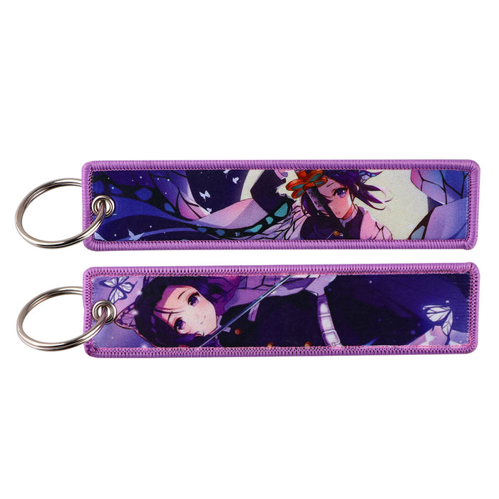 Wholesale Cartoon woven keychain lanyard  access control  ornaments fabric keychain