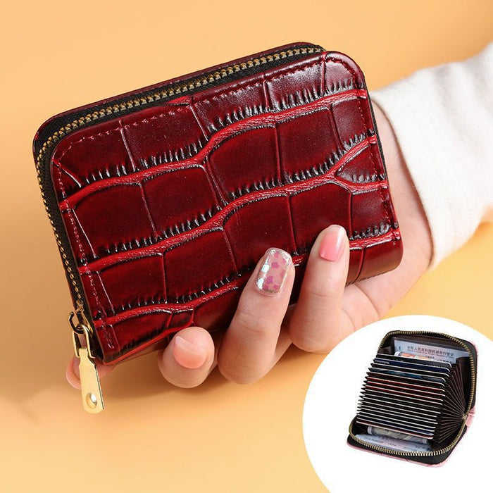 Wholesale PU Card Holder Multi-Slot Retro Letters Pattern Women' s Daily Wallet Gift MOQ≥3