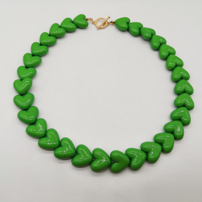 Wholesale Love Candy Macron Acrylic Resin Peach Heart Necklace