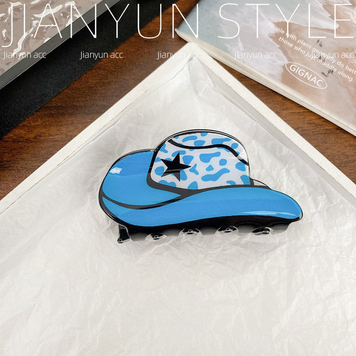 Wholesale Western Style Cowboy Hat Clip Retro Imitation Acetate Elegant Fashion Temperament Hair Accessory High-End Headwear