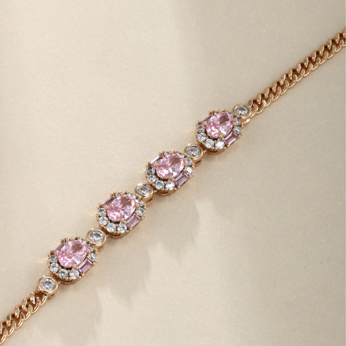 Wholesale Oval Pink Gemstone Bracelet for Women JDC-BT-XP008