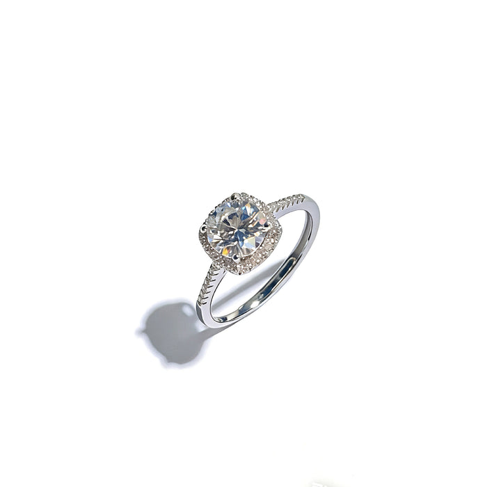 Wholesale 925 Silver Moissanite Ring Adjustable Open Design Stylish Jewelry Accessory
