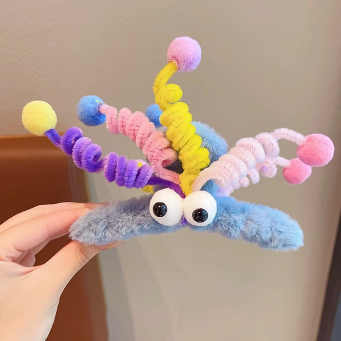 Wholesale Dopamine spring plush hairpin female fun funny shark clip cute hairpin back head updo hair clip headdress