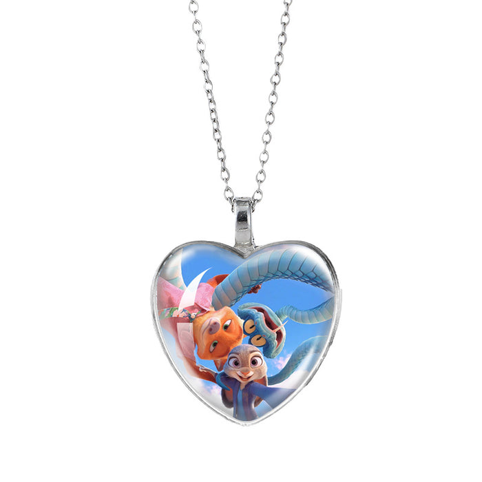 Wholesale Time Gem Heart Necklaces Pendant Sweater Chain Couple Gift