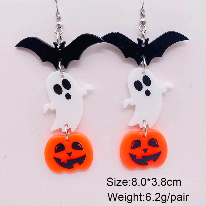 Wholesale  jewelry candy basket Denim ghost face acrylic earrings cross-border jewelry