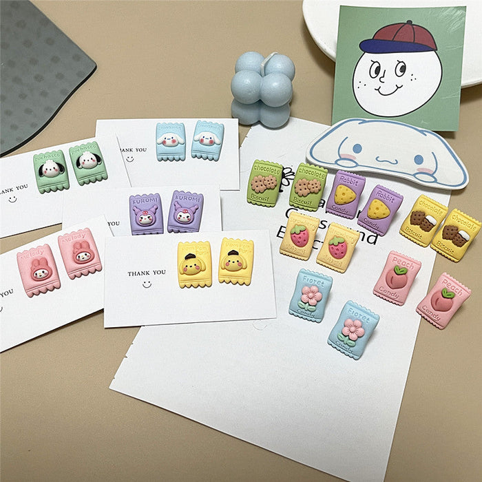 Wholesale Resin Earrings Simple Cartoon Candy Shape (S) JDC-ES-shier006