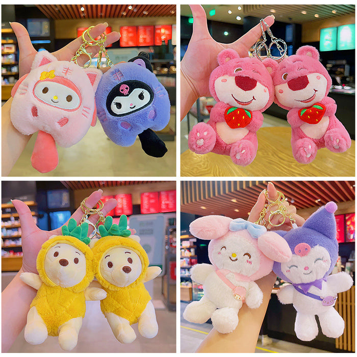 Wholesale Cute Cartoon Keychain School Bag Pendant Doll Gift Net Red Bag Pendant Doll Plush Keychain JDC-KC-YD092