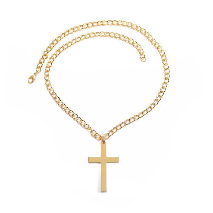 Wholesale Twist Chain Simple Cross Titanium Steel Necklace JDC-NE-Liyang008