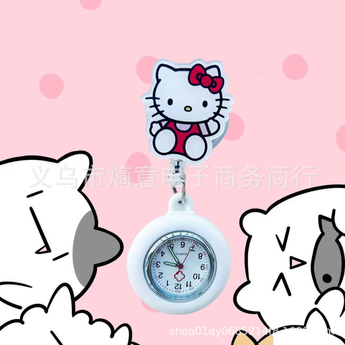 Wholesale Cute cartoon retractable luminous pocket watch