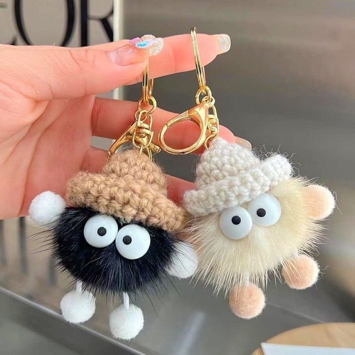 Wholesale  Key Pendant  Bag Hanging  Cartoon Coal Ball Keychain