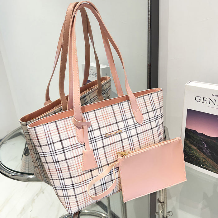 Wholesale Plaid Printed Tote Shoulder Bag JDC-SD-ShiCheng015