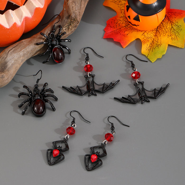 Wholesale Vintage Earrings Female Spider Bat Spider Skull Earrings Halloween Earrings