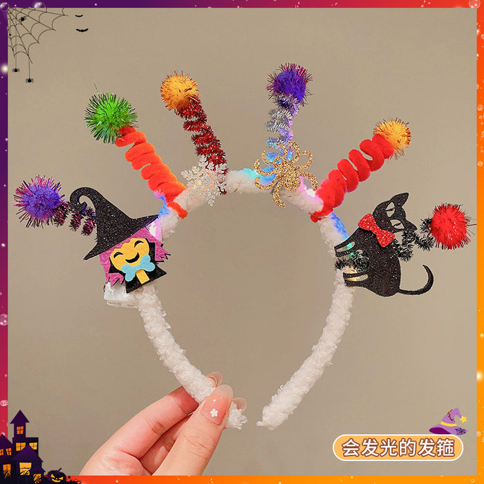 Wholesale Christmas Glow Headwear Fun Dress-up Headband Antler Hair Accessories