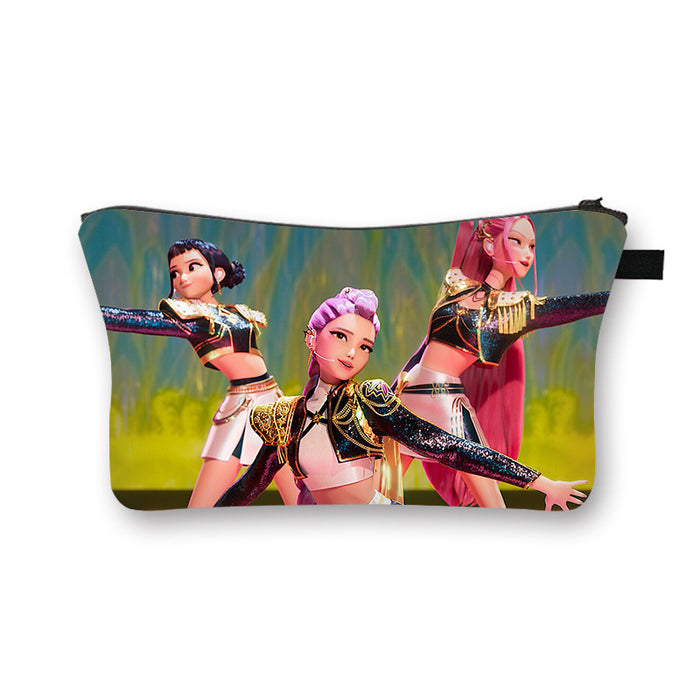 Wholesale Kpop Girls'  large capacity desktop storage cosmetic bag