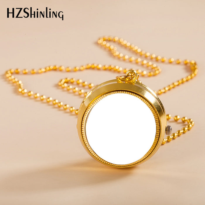 Wholesale Character peripheral rotating pocket watch student rotating flip necklace watch