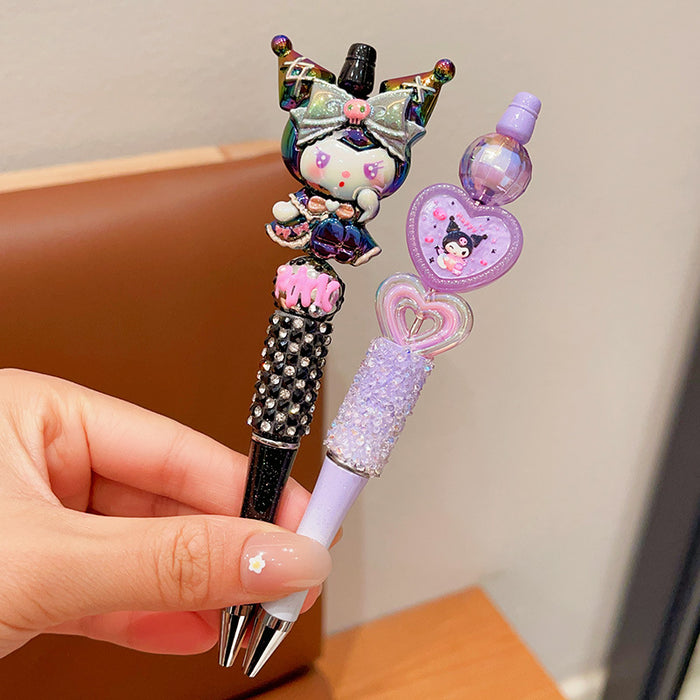 Wholesale Crystal Flash Diamond Rotary Gel Pen Dream Student Beaded Pen Cartoon Signature Pen