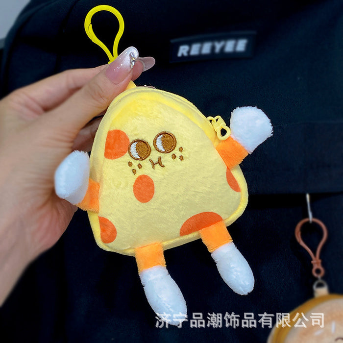 Wholesale Cartoon Toast Bread Burger Coin Purse Plush Fruit Capybara Pendant Coin Storage Bag