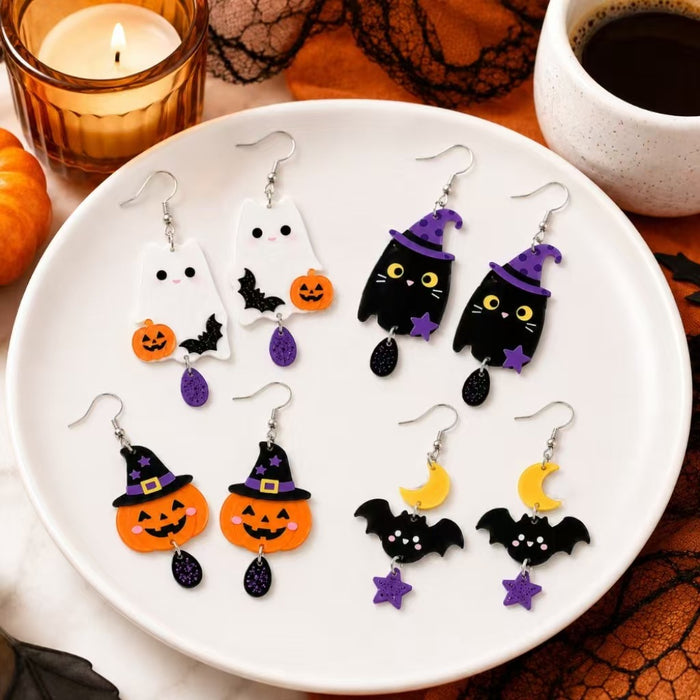Wholesale 2D Acrylic Cat Earrings For Women Party Wear Fashion Accessory
