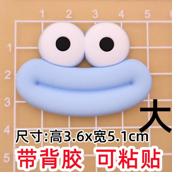 Wholesale 5pcs Big Small size cartoon sausage mouth eyes charger protective cover plush toy hairpin phone case accessories