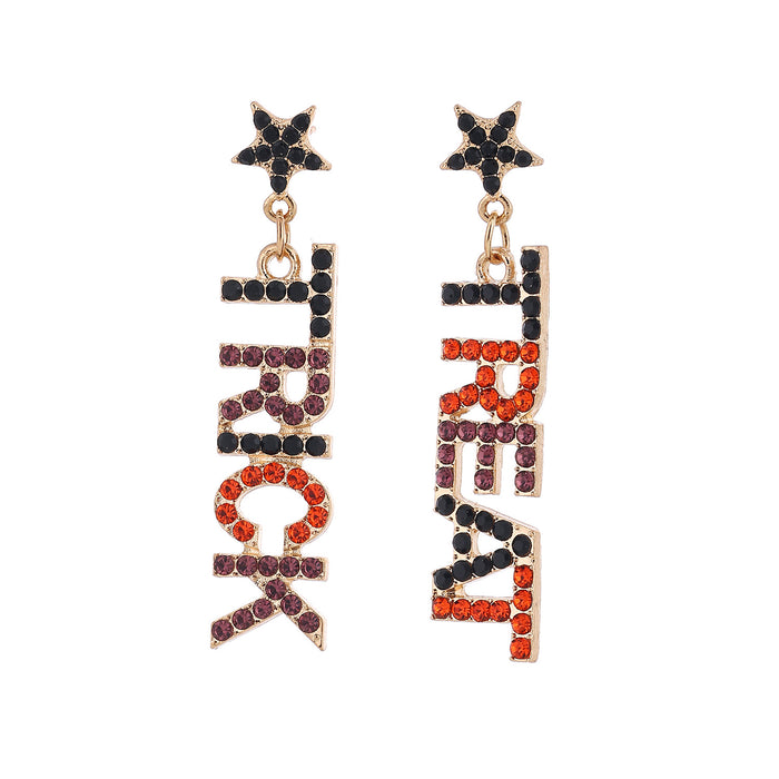 Wholesale -themed full rhinestone earrings
