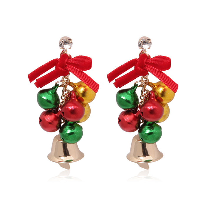 Wholesale 3pcs Alloy Diamond Color Bell Snowflake Christmas Tree Earrings JDC-ES-BinL015