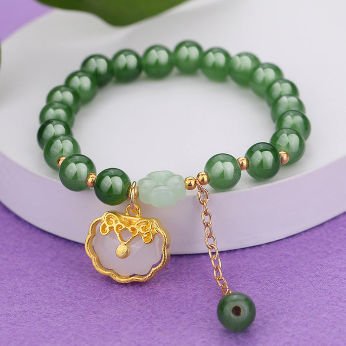 Wholesale Ethnic style aventurine bracelet peace buckle glass bracelet