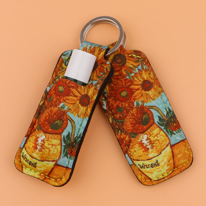 Wholesale Sunflower Lipstick Case Keychain