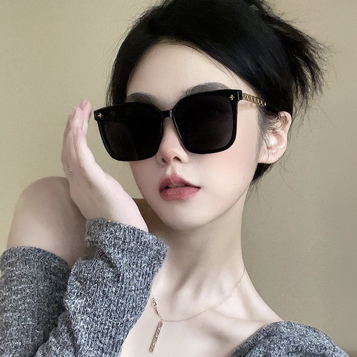Wholesale Sunglasses, women's high-end polarized sunscreen sunglasses, large frame, round face