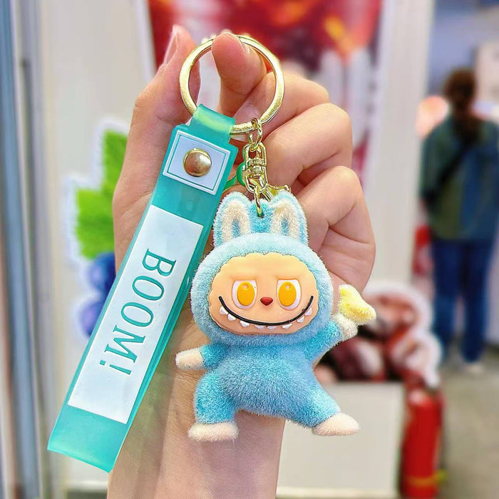 Wholesale Cute flocked plush toy keychains in various colors