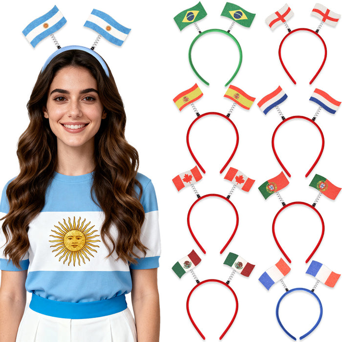 Wholesale 3pcs World Cup Flag Headbands Fans Cheering Hair Clip