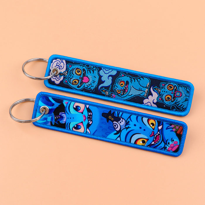 Wholesale Cartoon Anime K-POP Woven Keychain Bag Pendant Fabric Keychain