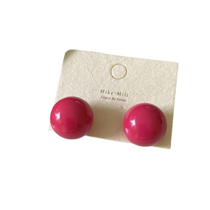 Wholesale New Colored Candy Ball Earrings Silver Needle Temperament Round Earrings Earrings