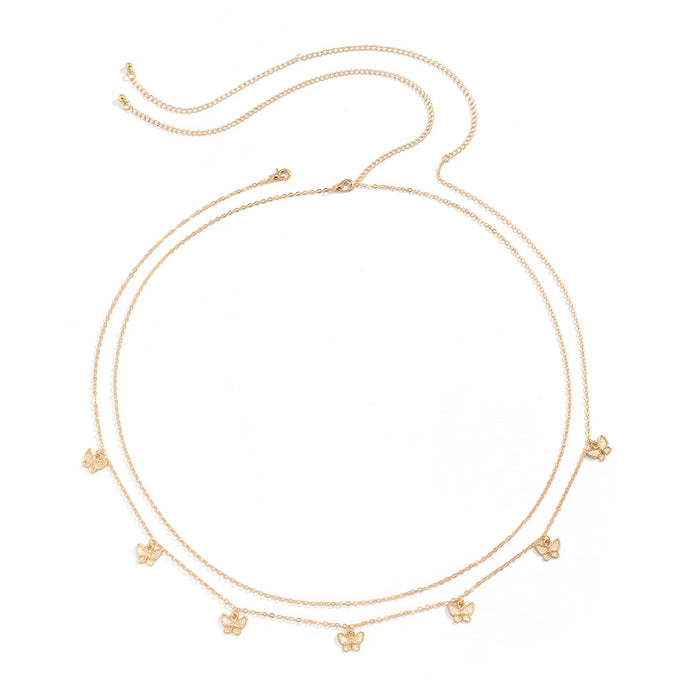 Wholesale Tassel Butterfly Pendant Double layered Waist Chain Sexy Street Shot Single Loop Metal Body Chain