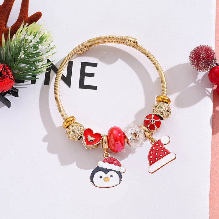 Wholesale Christmas Tree Elk Snowflake Stainless Steel Bracelet Women Jewelry Accessory MOQ≥2